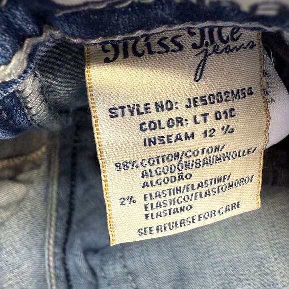 Miss Me Shorts Women's 27 Blue Bermuda Sequin Studded Embellished Pockets - Picture 6 of 12